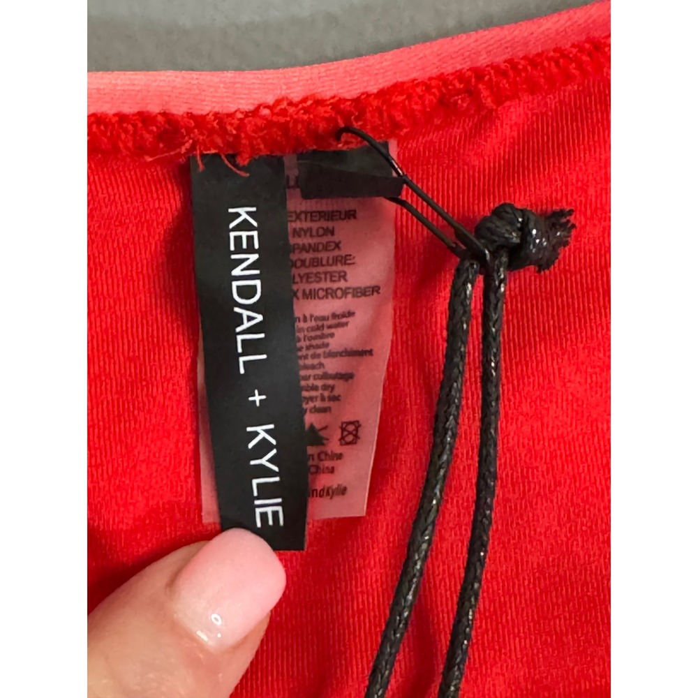 Kendall + Kylie‎ Ombre Red High Cut Bikini Bottoms Size S MSRP $120 - Picture 3 of 10